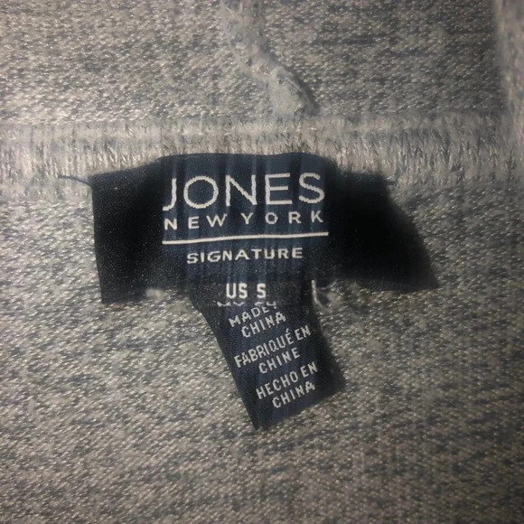 Jones New York-Gray fleece pullover sz sm - Picture 2 of 3